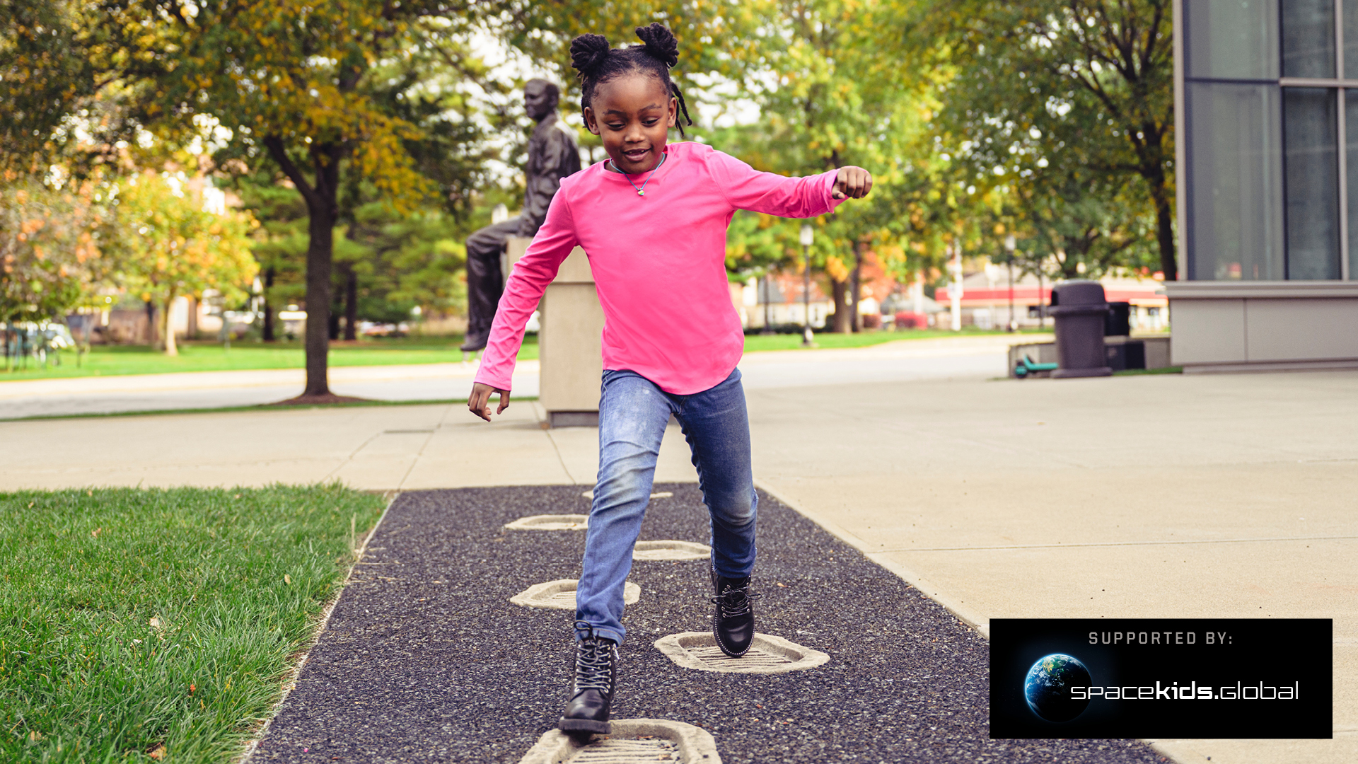 Young Bobbi in Armstrong's footsteps. Supported by spacekids.global